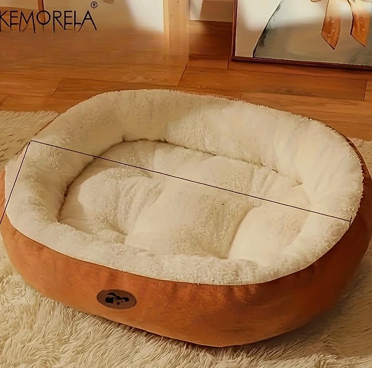 KEMORELA Oval Snuggle Pet Bed for Cats and Small Dogs