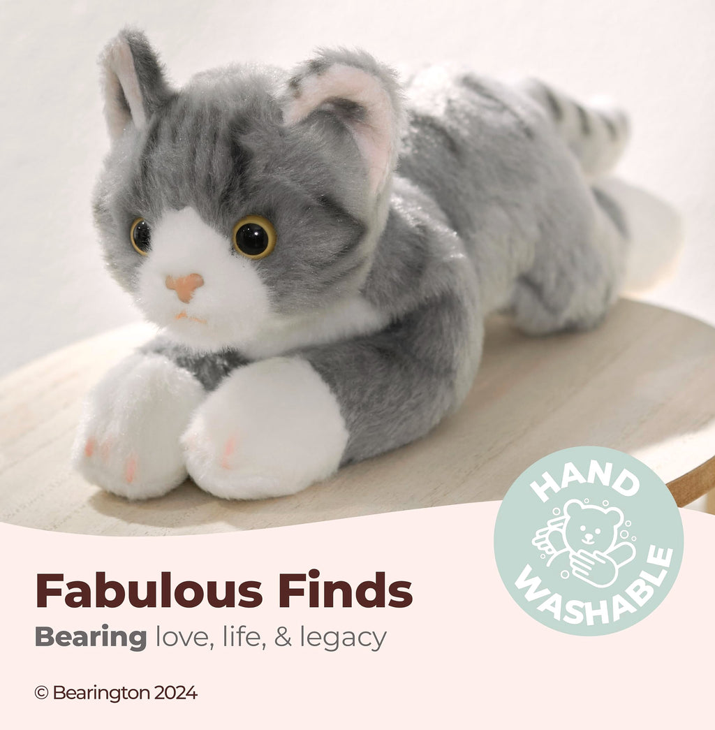 Bearington Lil' Socks 8 inch Gray Striped Cat Plush Toy