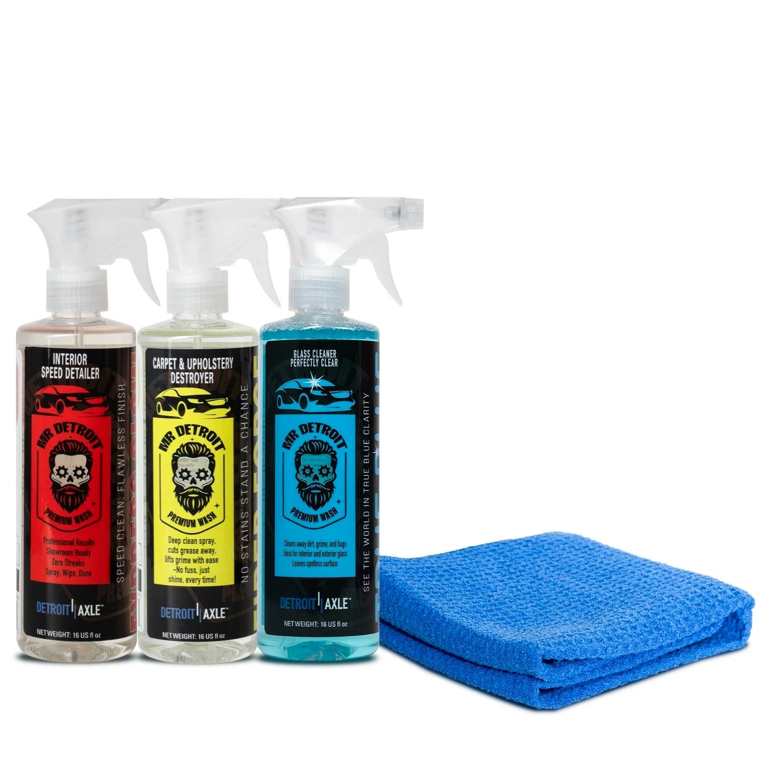 Mr. Detroit - 24pc Ultimate Car Detailing Kit for Wheel & Interior Wash and Care