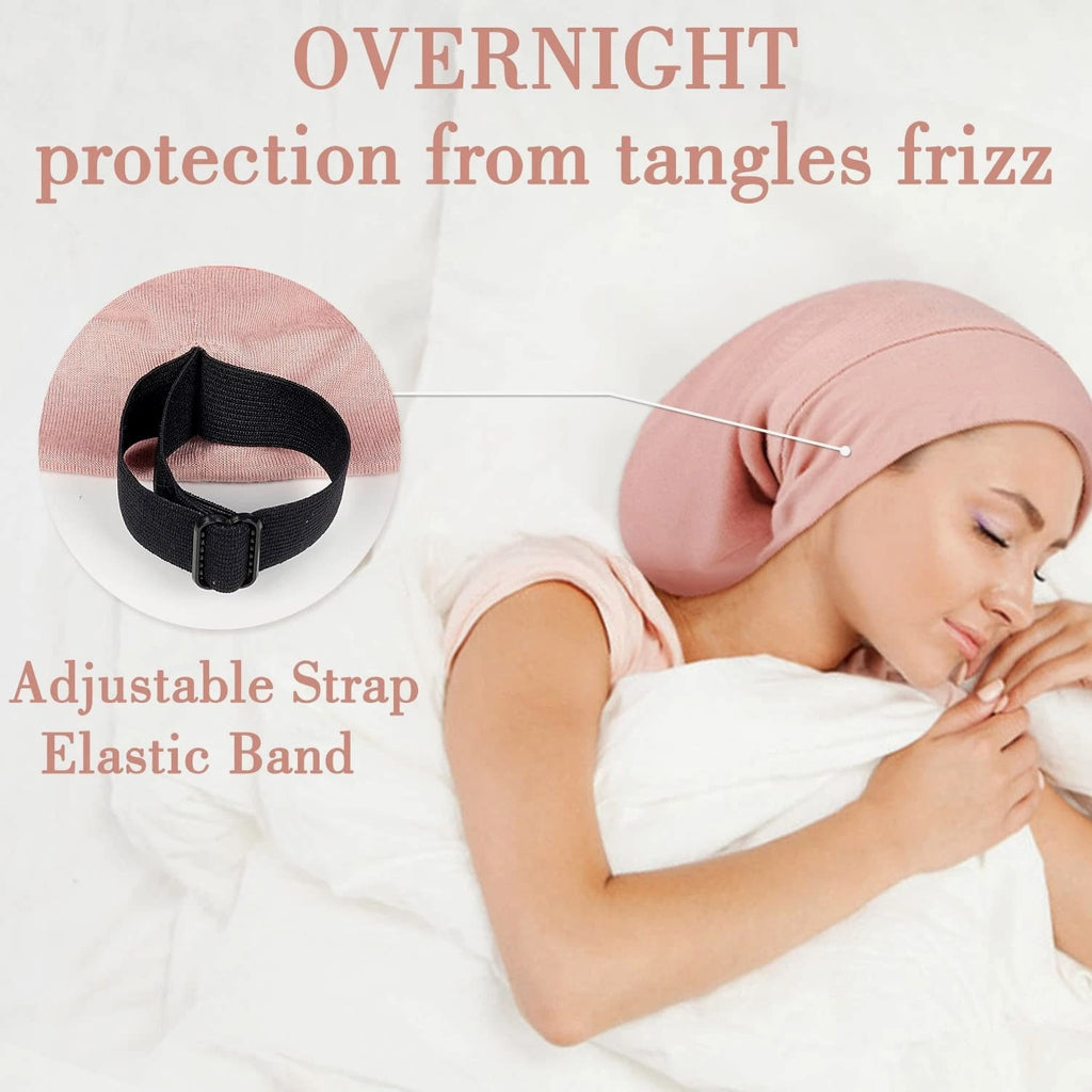 Mulberry Silk Bonnet for Sleeping Women, Real Silk Sleep Cap for Curly Hair a...