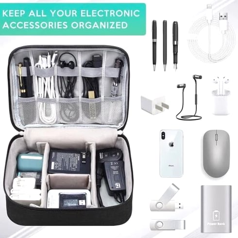 Portable Electronic Organizer Travel Cable Storage Bag Cord Case Accessories US