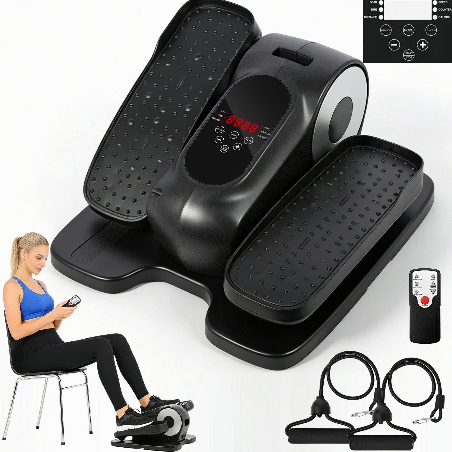 Himly DT01 Under-Desk Elliptical,Seated Exerciser w/ Remote,12-Speed for Seniors