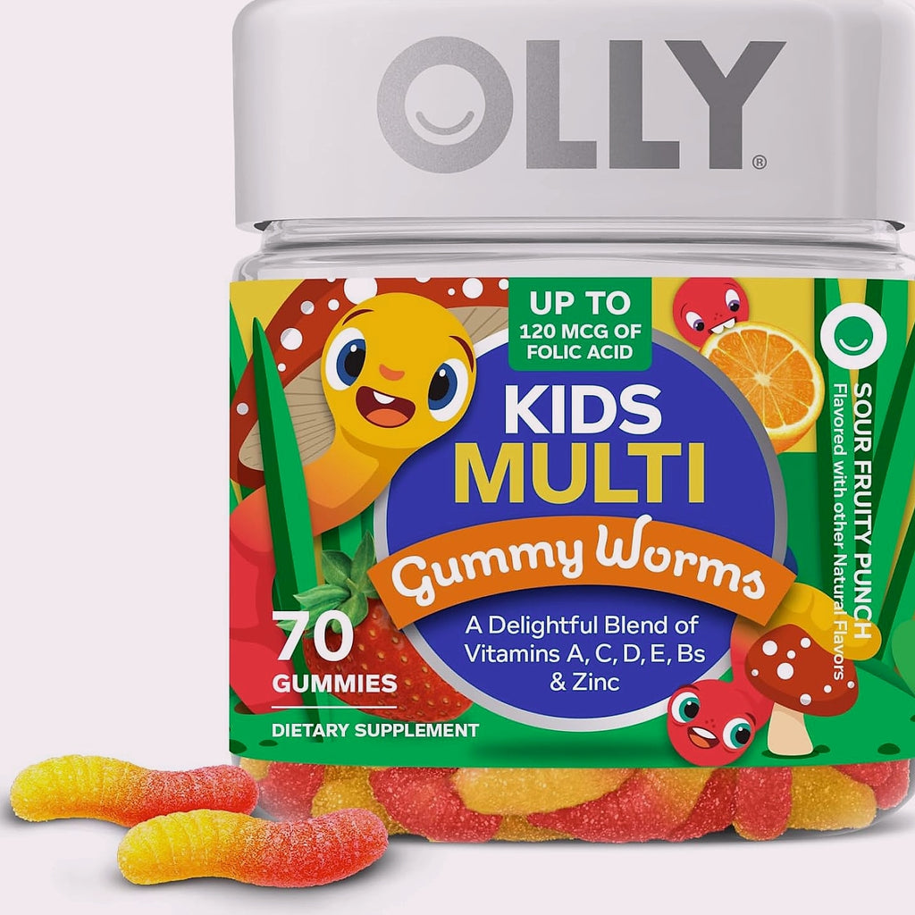 OLLY Kids Multivitamin Gummy Worms, Immune Support, 70 Count