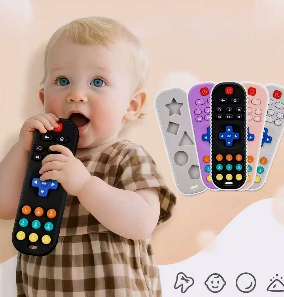 Baby TV Remote Control Teething Toy for 0-12 Months
