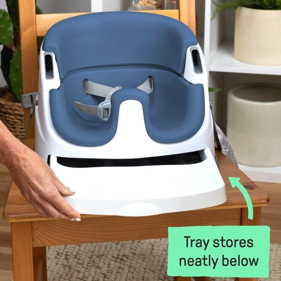 Baby Base 2-in-1 Booster Feeding High Chair and Floor Seat with Self