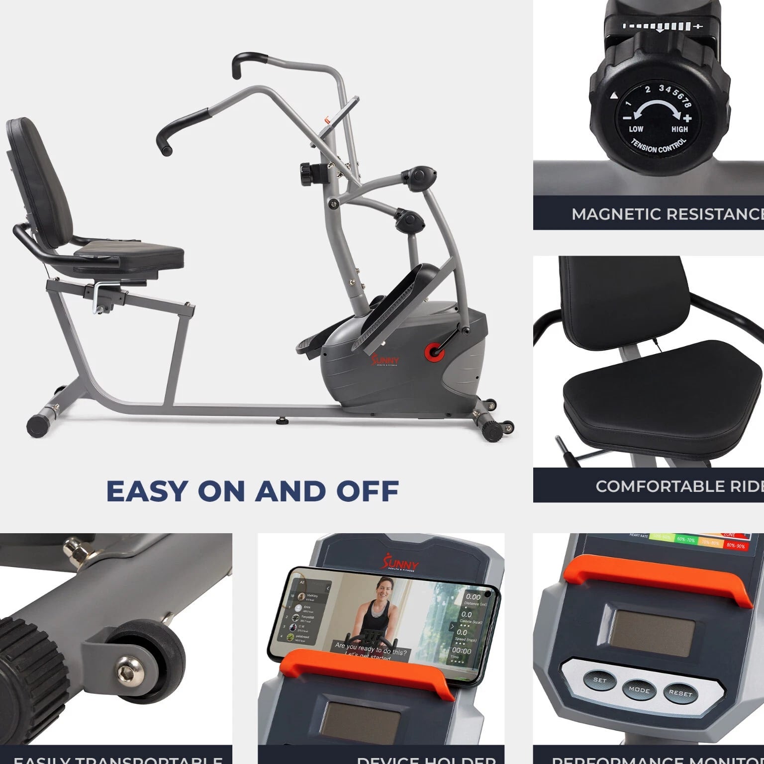 Performance Interactive Series Recumbent Cross Trainer Elliptical - SF-RBE420035