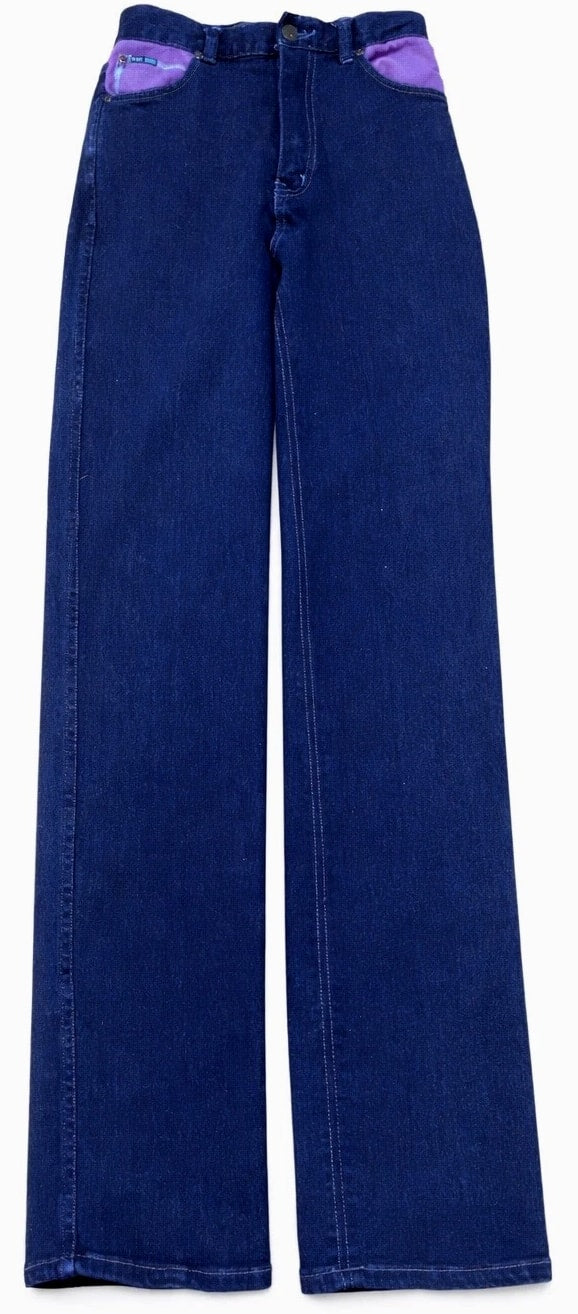 Vintage Kenny Rogers Western Jeans 26x35 High Rise Straight Dark Wash with Purple