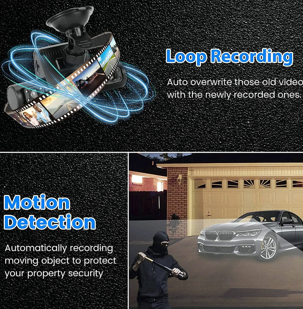 4 Channel 360° Dash Cam System 1080P Front 480P Interior
