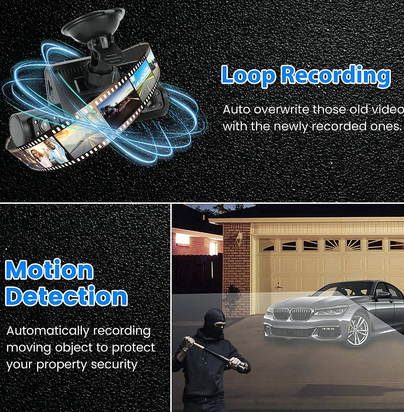 4 Channel 360° Dash Cam System 1080P Front 480P Interior