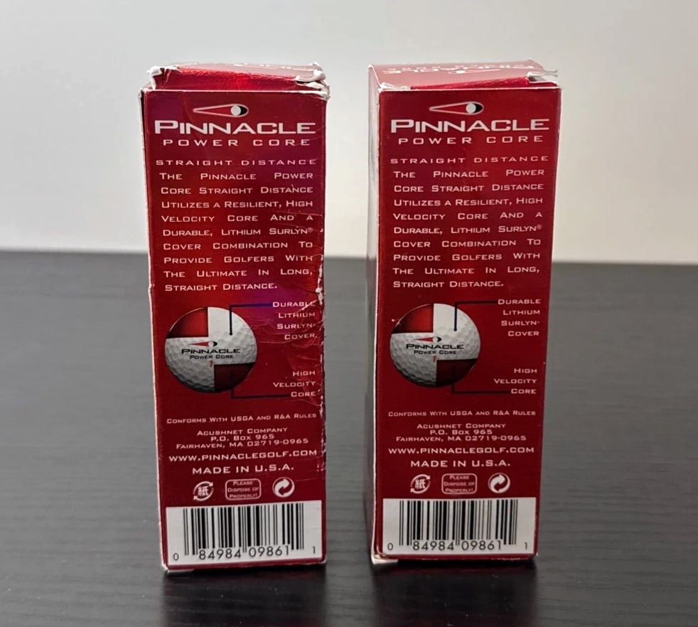 Pinnacle Power Core Distance Golf Balls 6 Total - 3s & 4s (2 Boxes) NOS