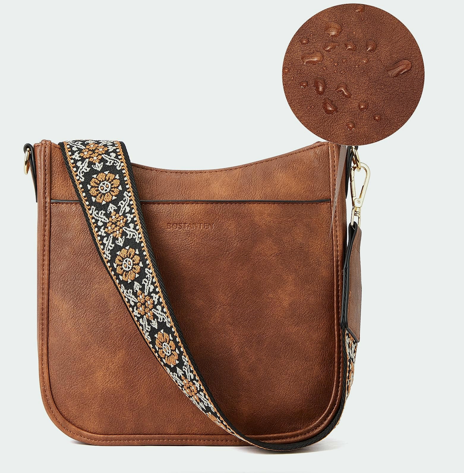 BOSTANTEN Women's Vegan Leather Crossbody Bag Hobo Shoulder Purse