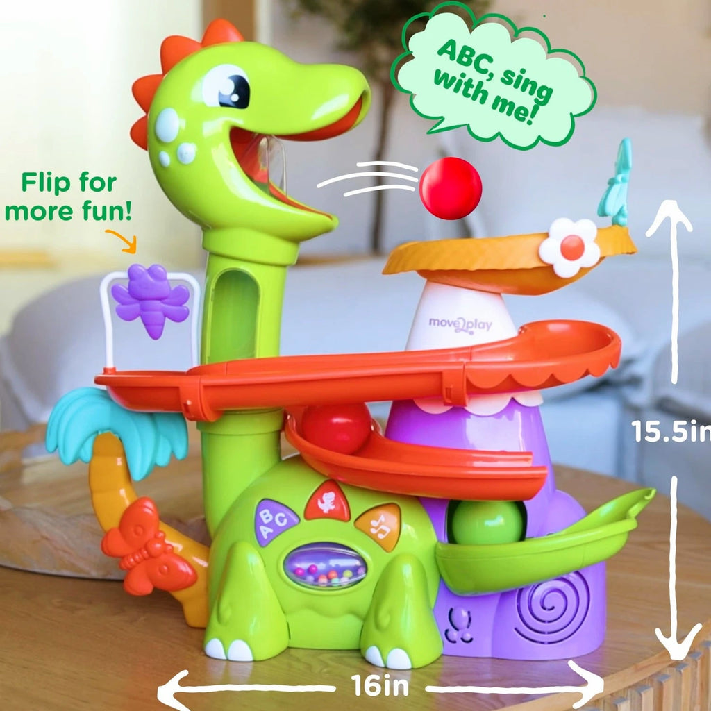 Move2Play Air-Powered Dinosaur Ball Popper | 30+ Songs, Sayings & Lights