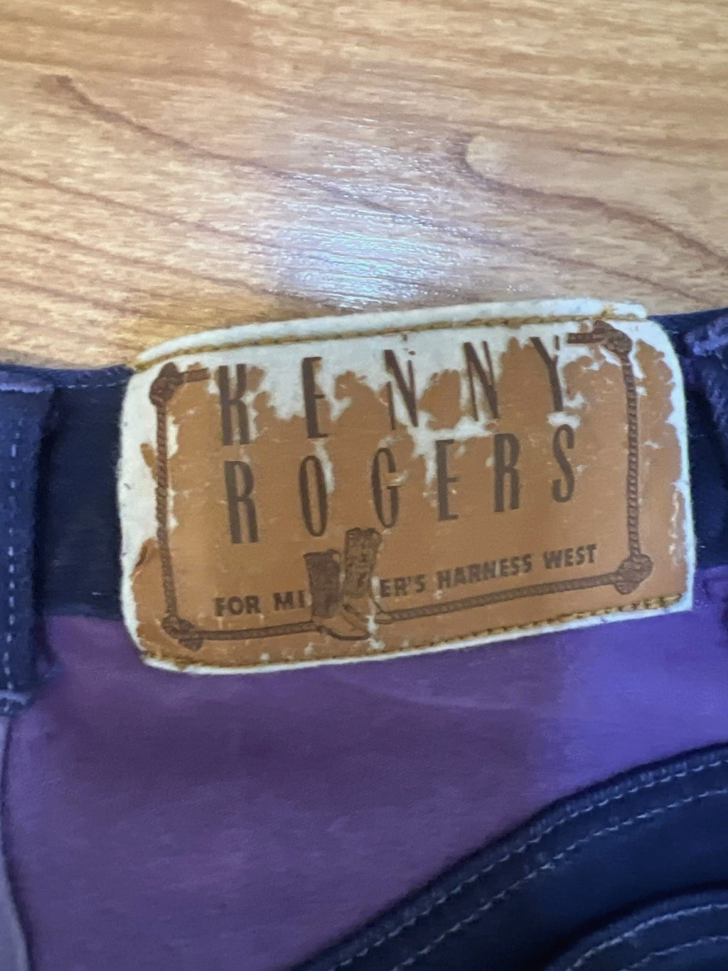 Vintage Kenny Rogers Western Jeans 26x35 High Rise Straight Dark Wash with Purple