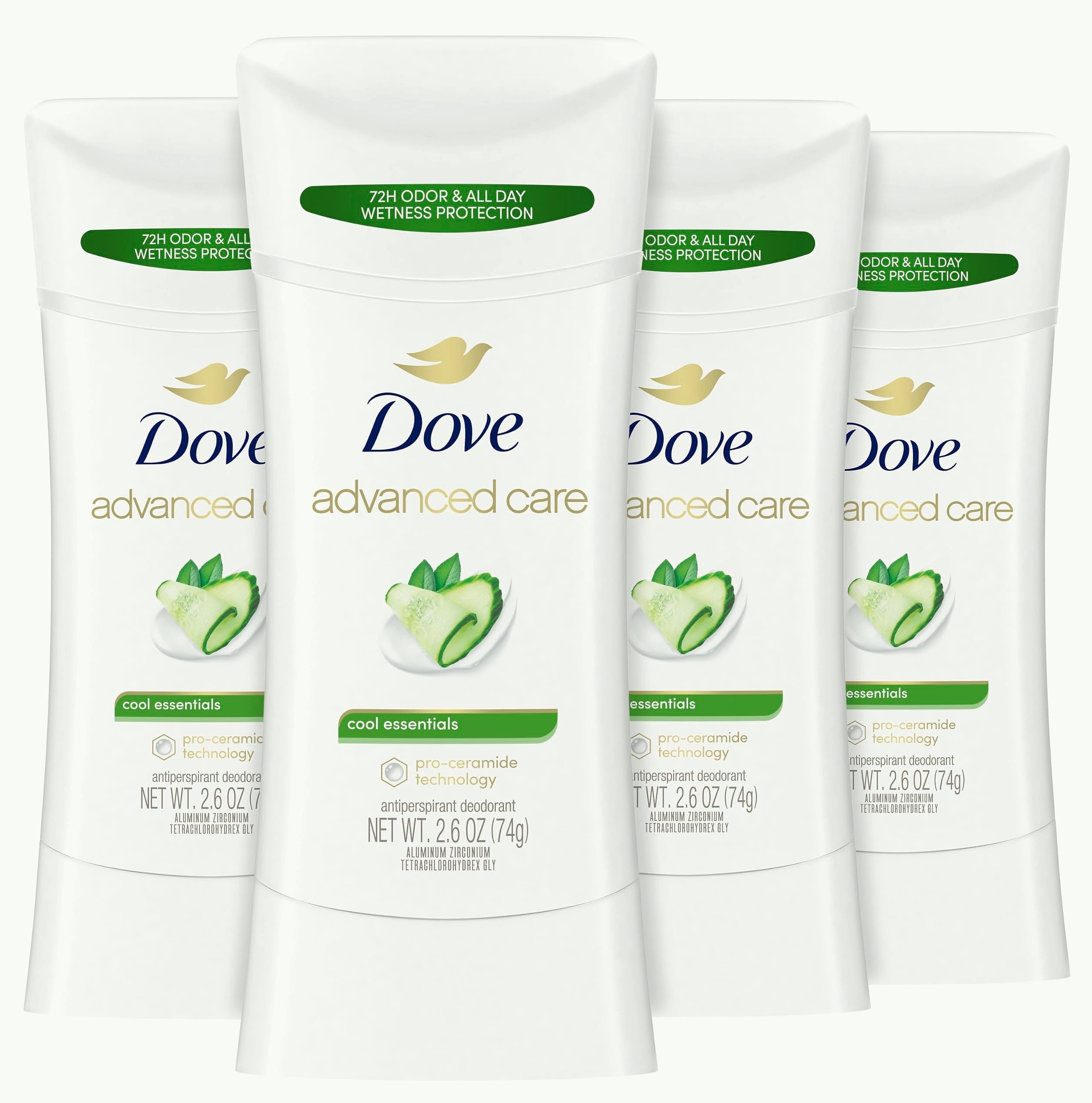 Dove Advanced Care Cool Essentials Antiperspirant Deodorant, 4 Pack