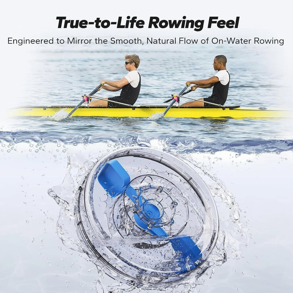 MERACH R28 Foldable Water Rowing Machines for Home Gym with 400LB Weight Wood