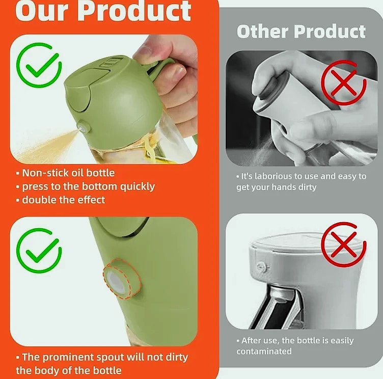 DIAMRI 2-in-1 Oil Sprayer and Dispenser Bottle