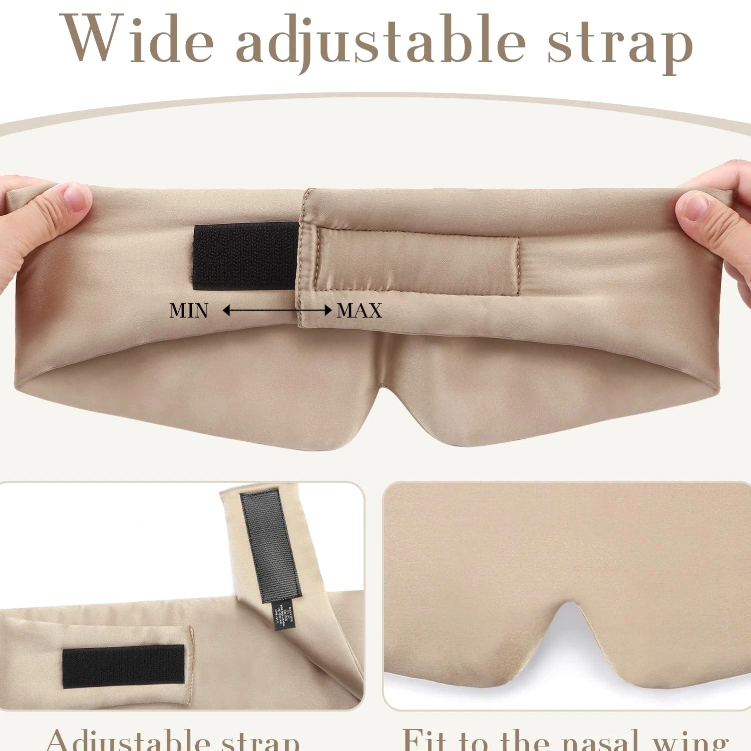 SECZIPE 100% Mulberry Silk Sleep Mask Eye for 1 Count (Pack of 1), Taupe
