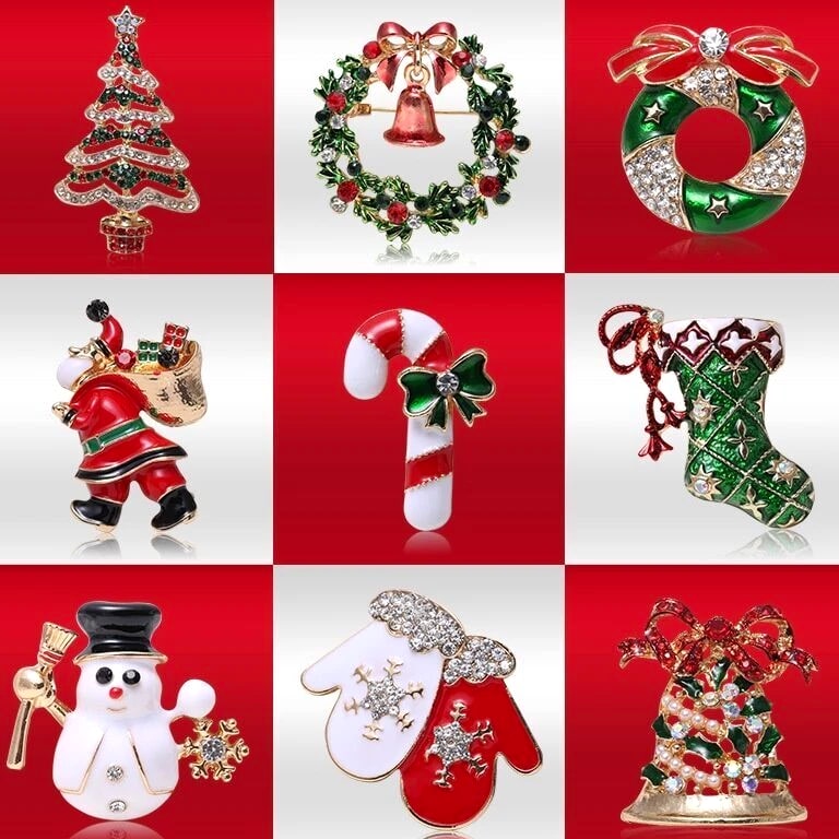 Christmas Badge Brooch Men Women Fashion Clothing Accessories Brooch Pins
