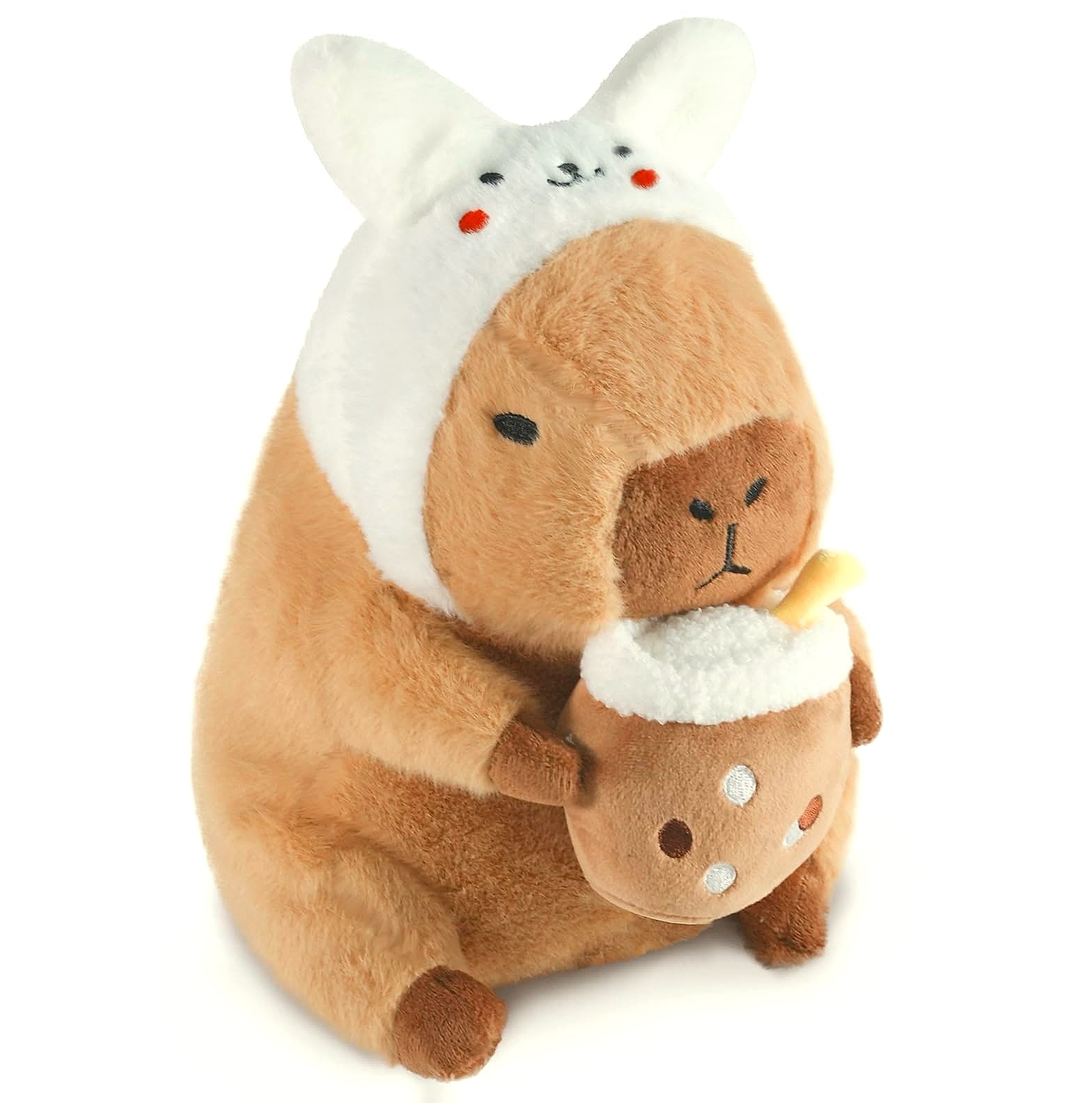 CHDBLOCK Flower Capybara Plush Toy, 11 Inch Soft Stuffed Animal
