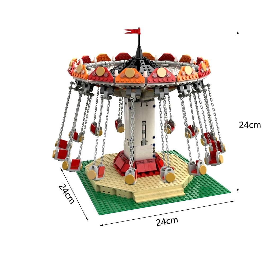 RC Swing Ride Carousel with Power Functions Motors Kits Building Toys MOC Construction