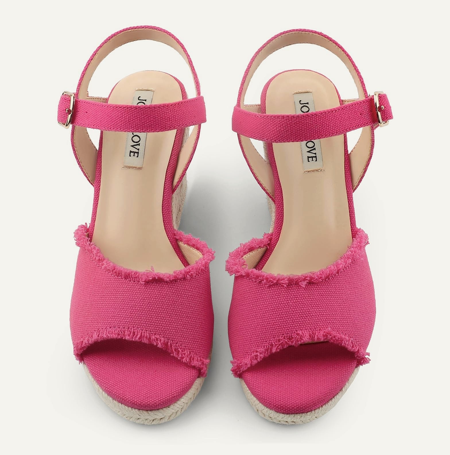 JOY IN LOVE Platform Wedge Sandals with Ankle Strap