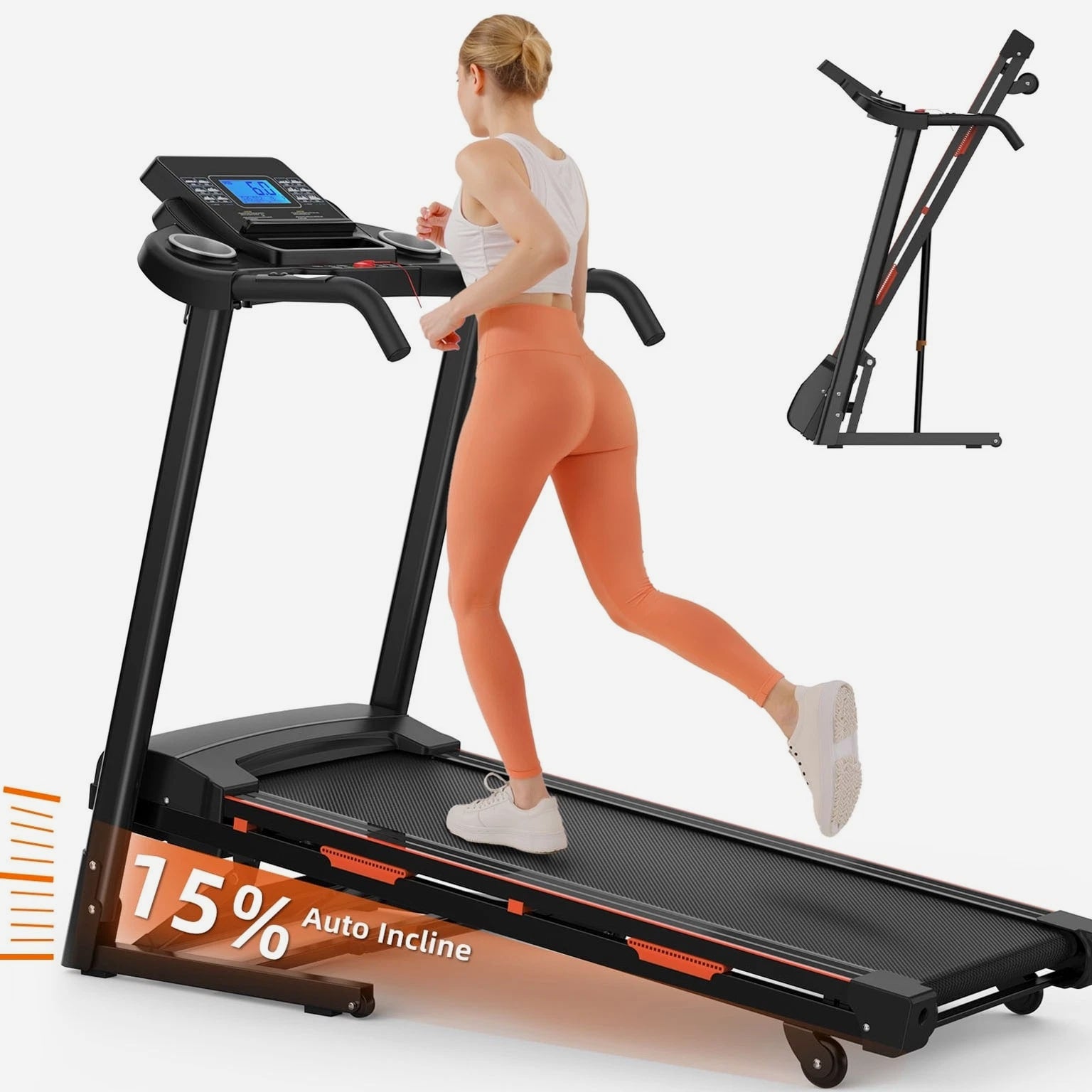 15% Auto Incline Fitness Treadmill 3.25HP High Load Capacity Home Exercise Machine