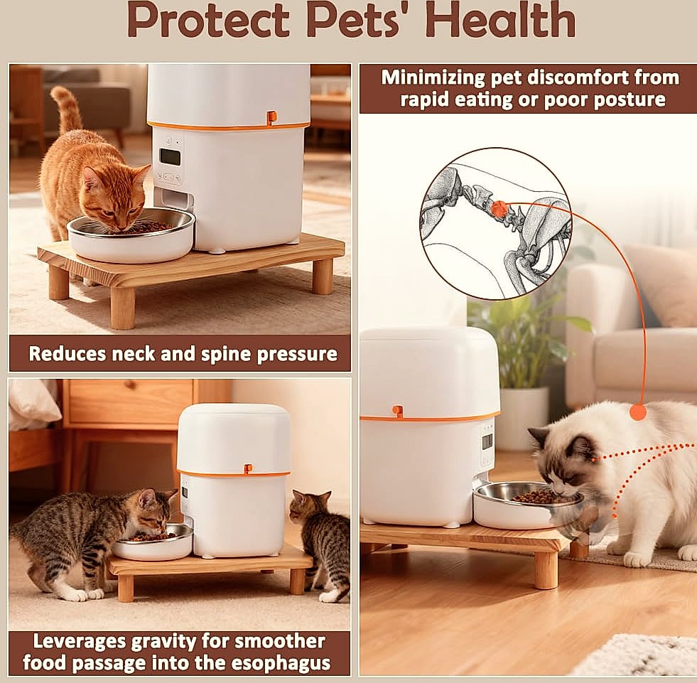 SZEE Elevated Cat Food Stand for Automatic Feeders