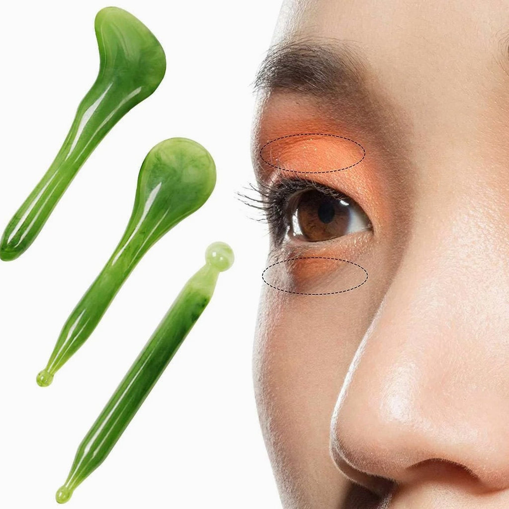7 Pcs Jade Gua Sha Board Beauty Facial Roller Set Natural Face Neck Massager Tool