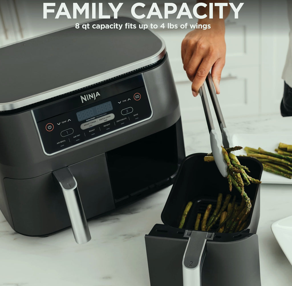 Ninja DZ201 Foodi 8 Quart DualZone Air Fryer with 2 Independent Baskets