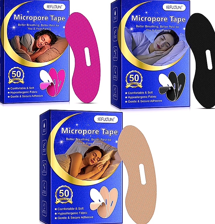 Anti-Snoring Sleep Strips, 50-Count Mouth Seal Tape