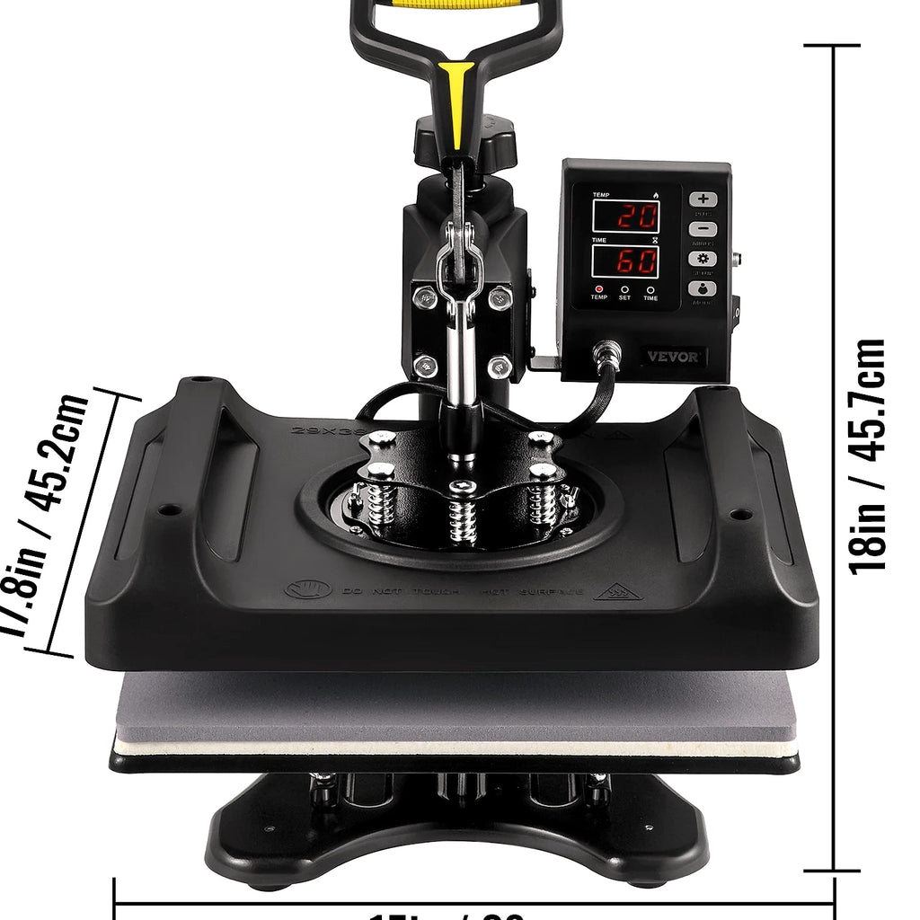 SucceBuy 30x38cm 8-in-1 Heat Press Machine with 360 Rotation
