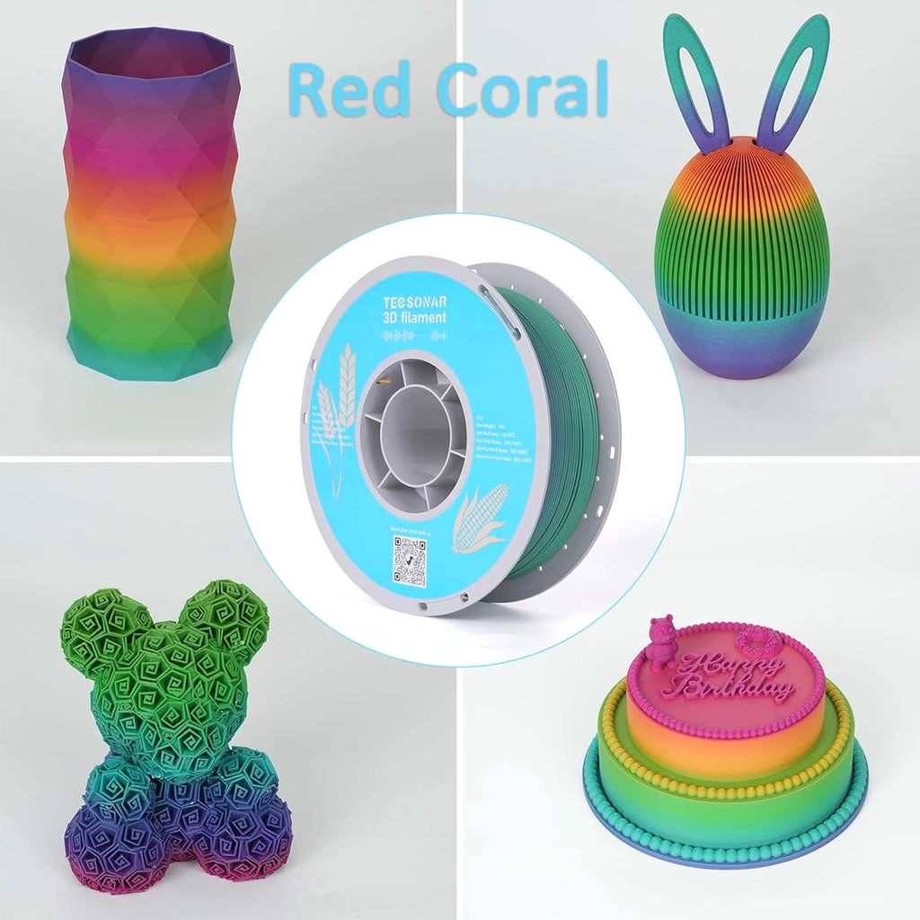 Matte Rainbow PLA 3D Printer Filament, 10 Rolls,1Kg Spool(2.2Lbs) 1.75Mm 3D Prin