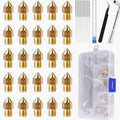 25 PCS Ender 3 V2 Nozzles, 3D Printer Extruder Hardened Steel Nozzle 0.4mm