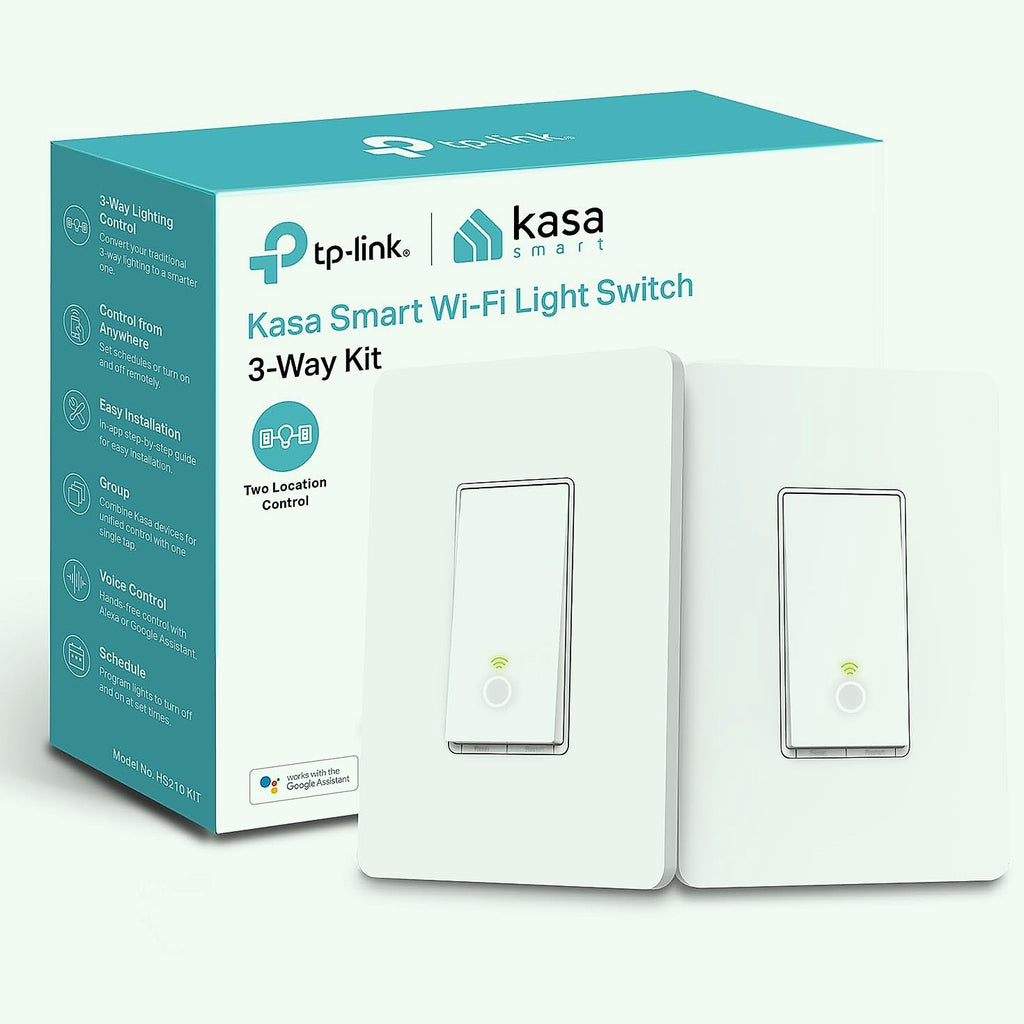 Kasa Smart HS210 3-Way Wi-Fi Light Switch Kit, 2-Pack