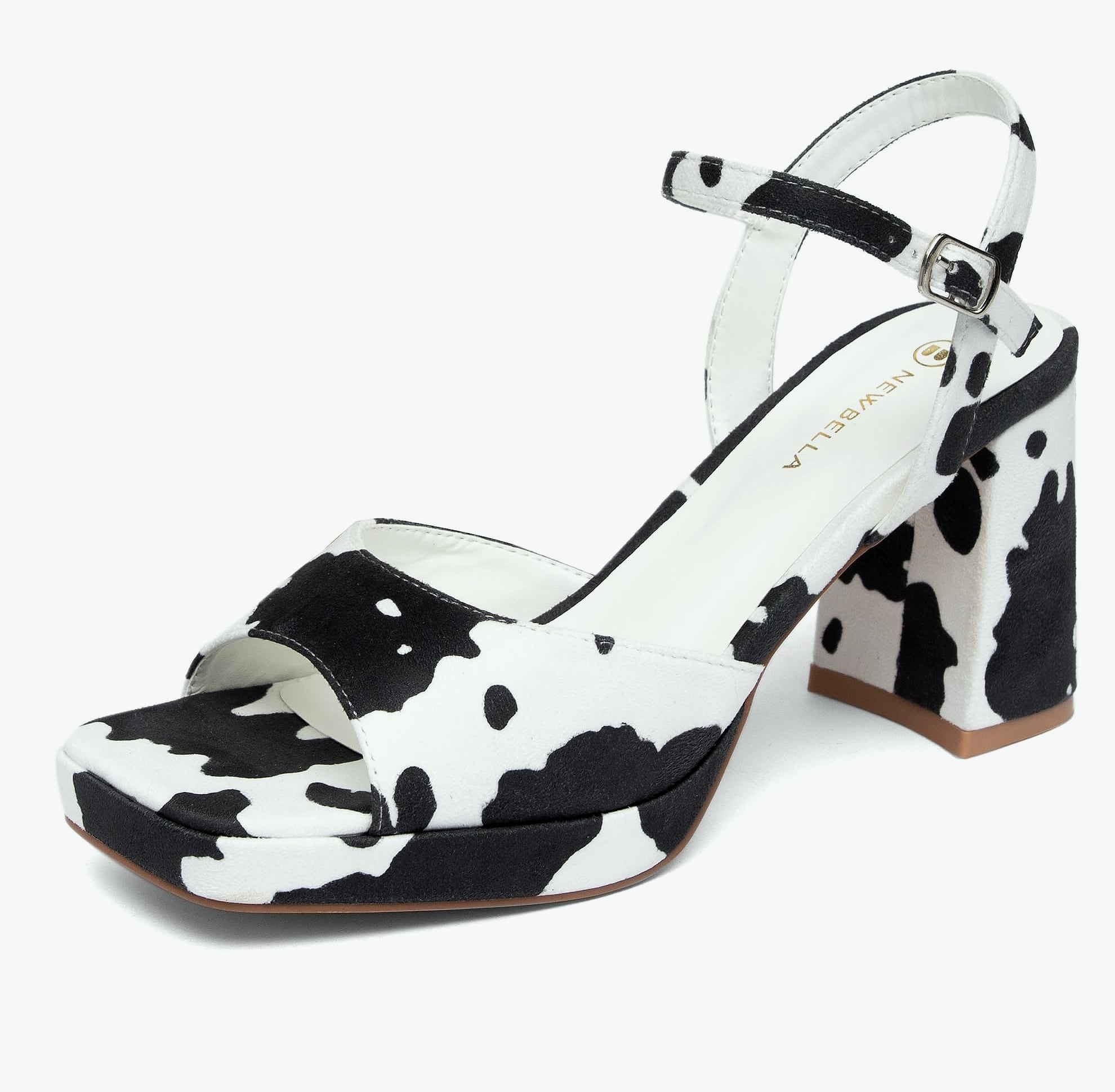 NEWBELLA Block Heel Platform Sandals with Ankle Strap