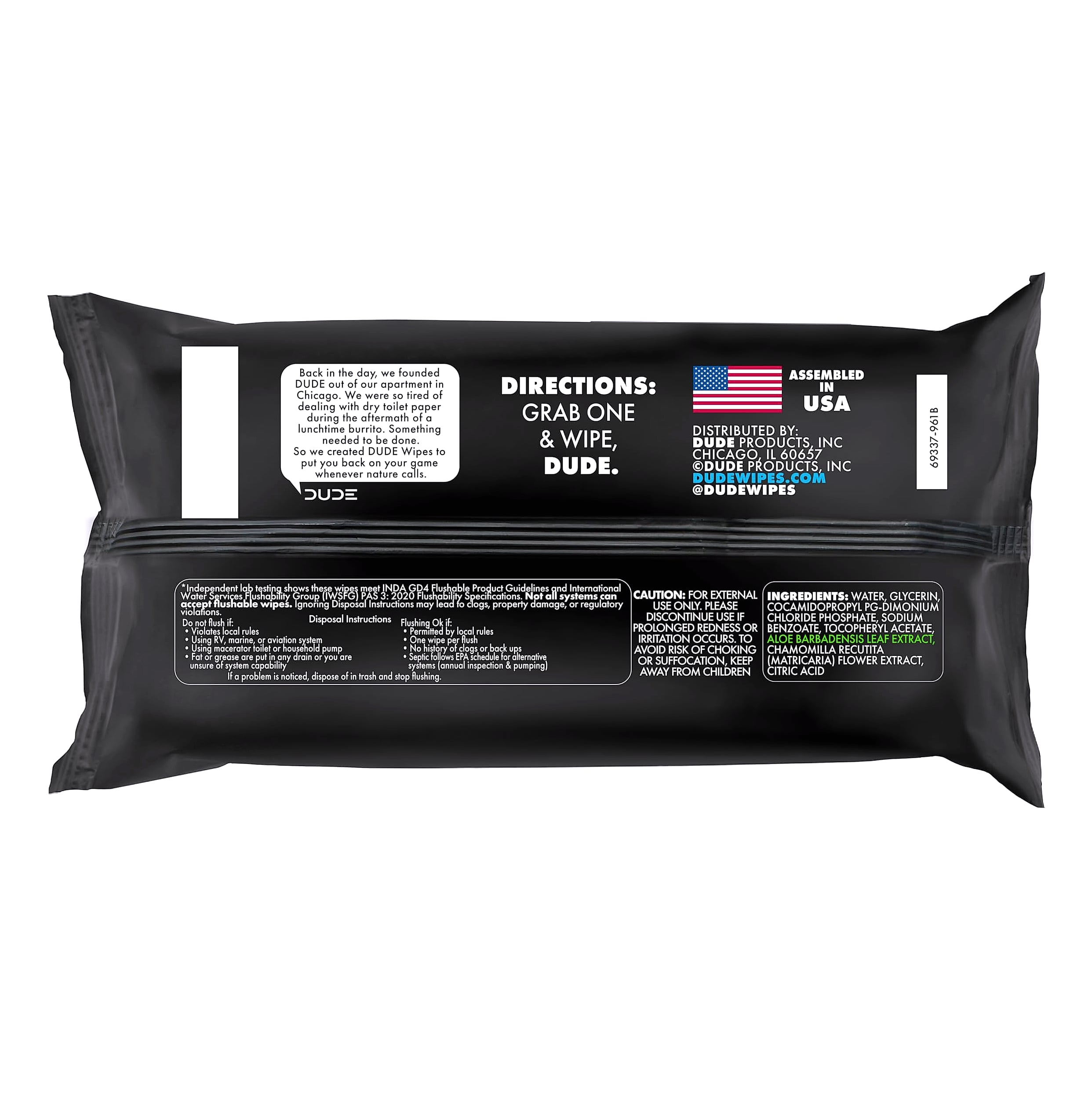 DUDE Wipes Unscented Flushable Wipes for Adults, 6 Pack