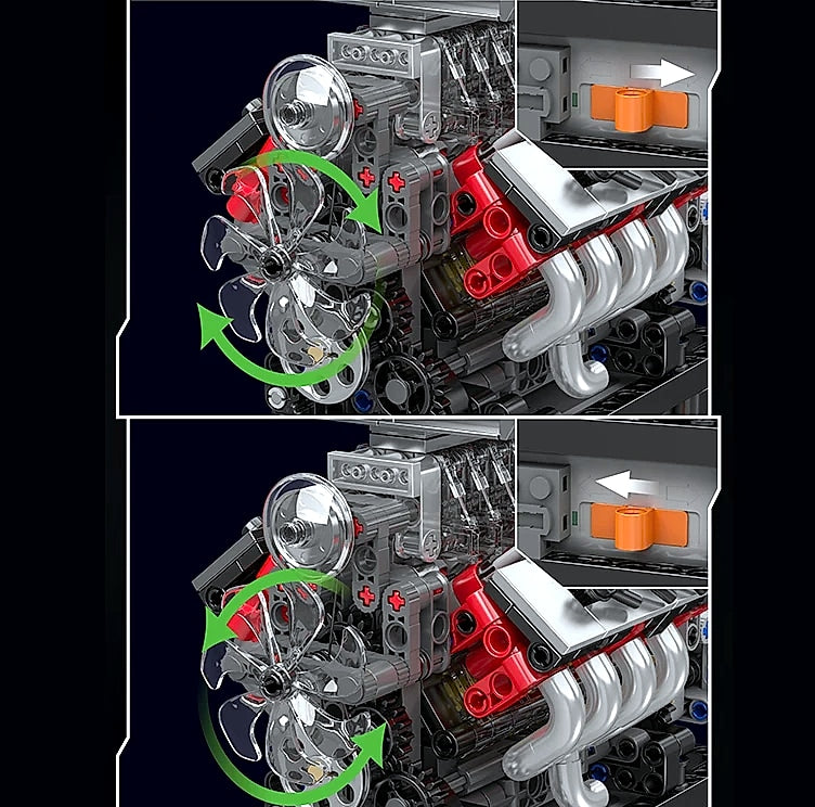 Mould King 10225 V8 Engine Building Block Set with Motor