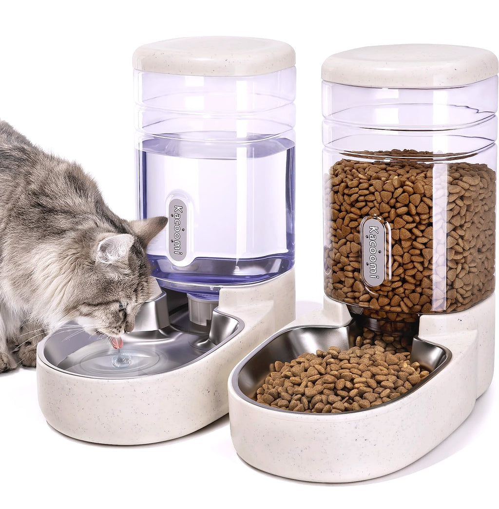 Kacoomi Automatic Pet Feeder and Water Dispenser Set, 1 Gallon