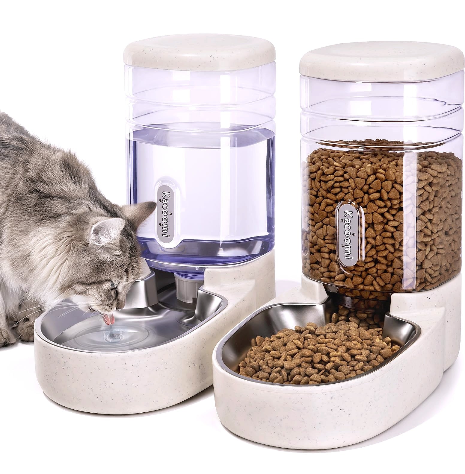 Kacoomi Automatic Pet Feeder and Water Dispenser Set, 1 Gallon