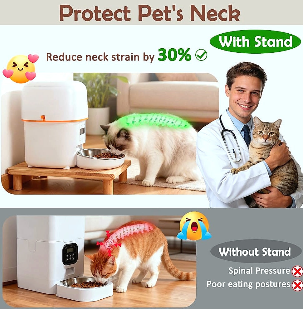 SZEE Elevated Cat Food Stand for Automatic Feeders