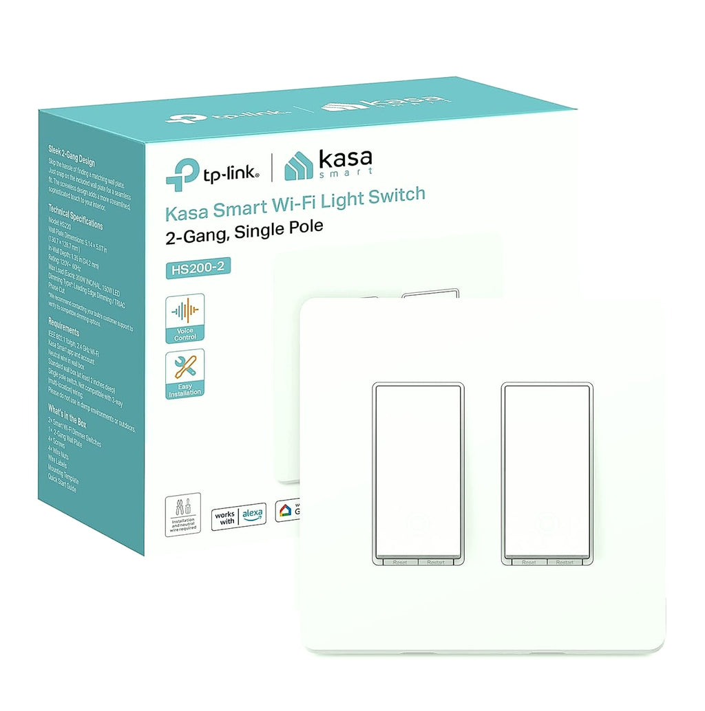 Kasa Smart HS200-2 2-Gang Wi-Fi Light Switch for Alexa