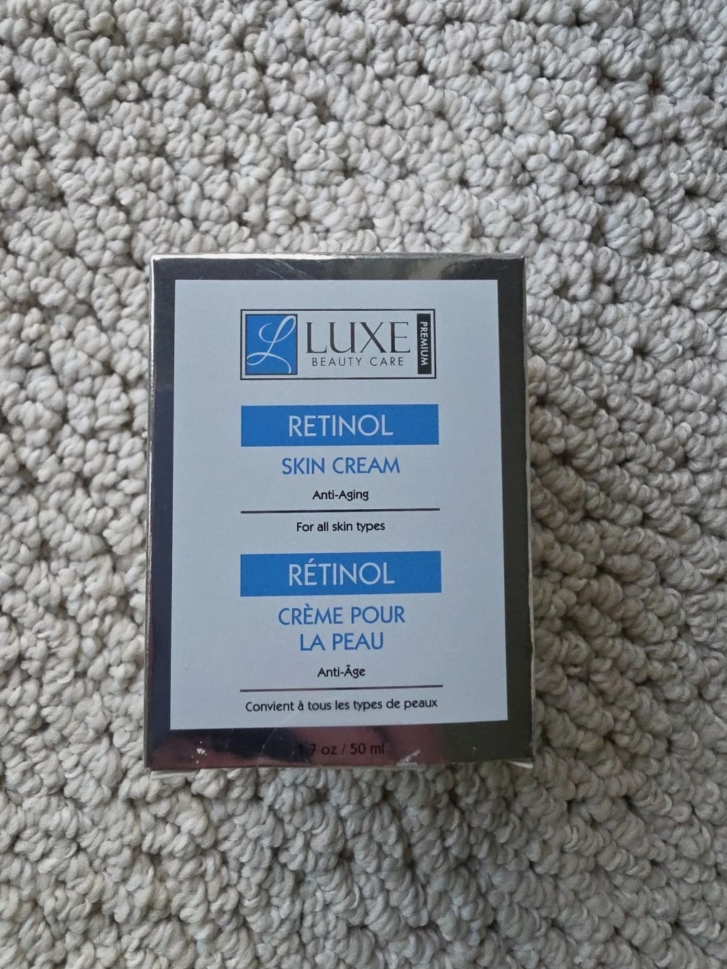 Luxe Beauty Care Retinol Skin Cream Anti Aging Wrinkles All Skin Types – 1.7oz NIB