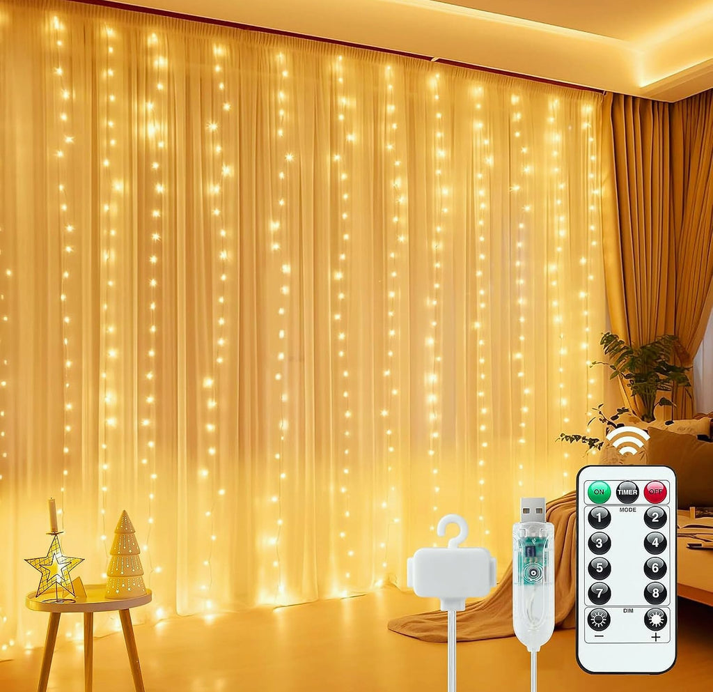 Minetom 300 LED Dimmable Fairy Lights with Remote and Timer