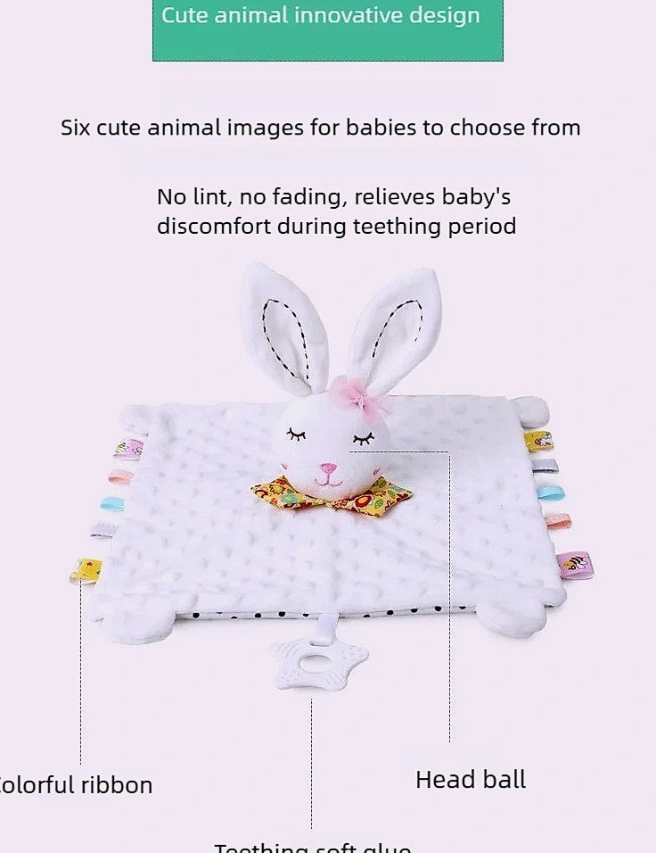 Datgo Elephant Baby Comforter Blanket with Rattle Toy