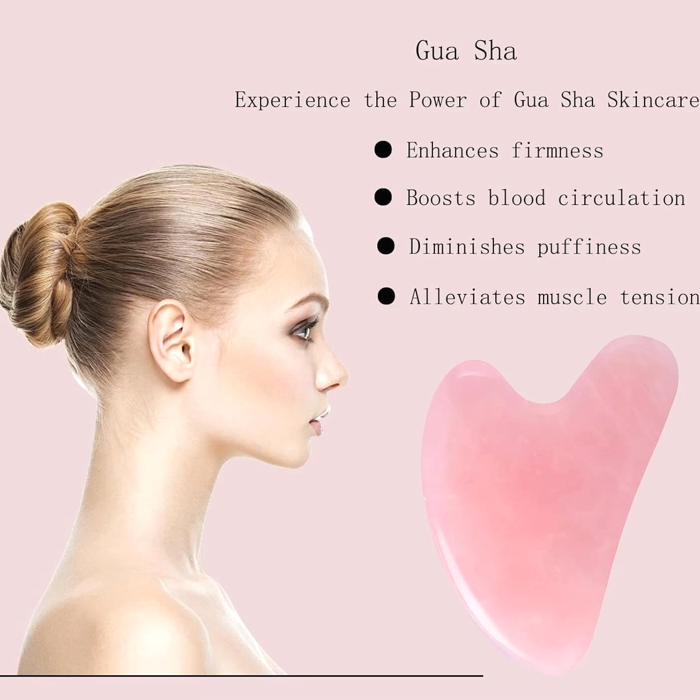 Gua Sha Jade Stone Massage Tool, Guasha for Face and Body Skin Massage
