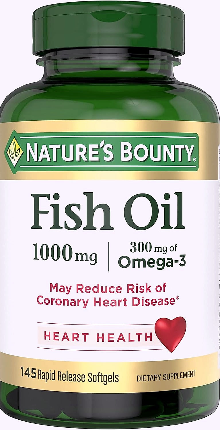 Nature's Bounty Fish Oil 1000mg Omega-3 Softgels, 145 Count