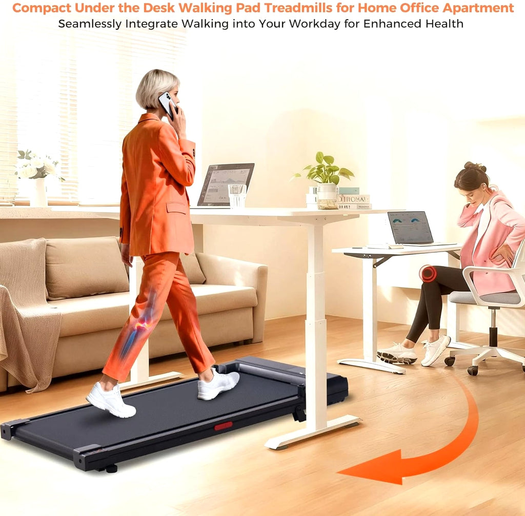 Walking Pad Treadmill with Incline, 2026 Upgrade Portable Under Desk Treadmill with Handles