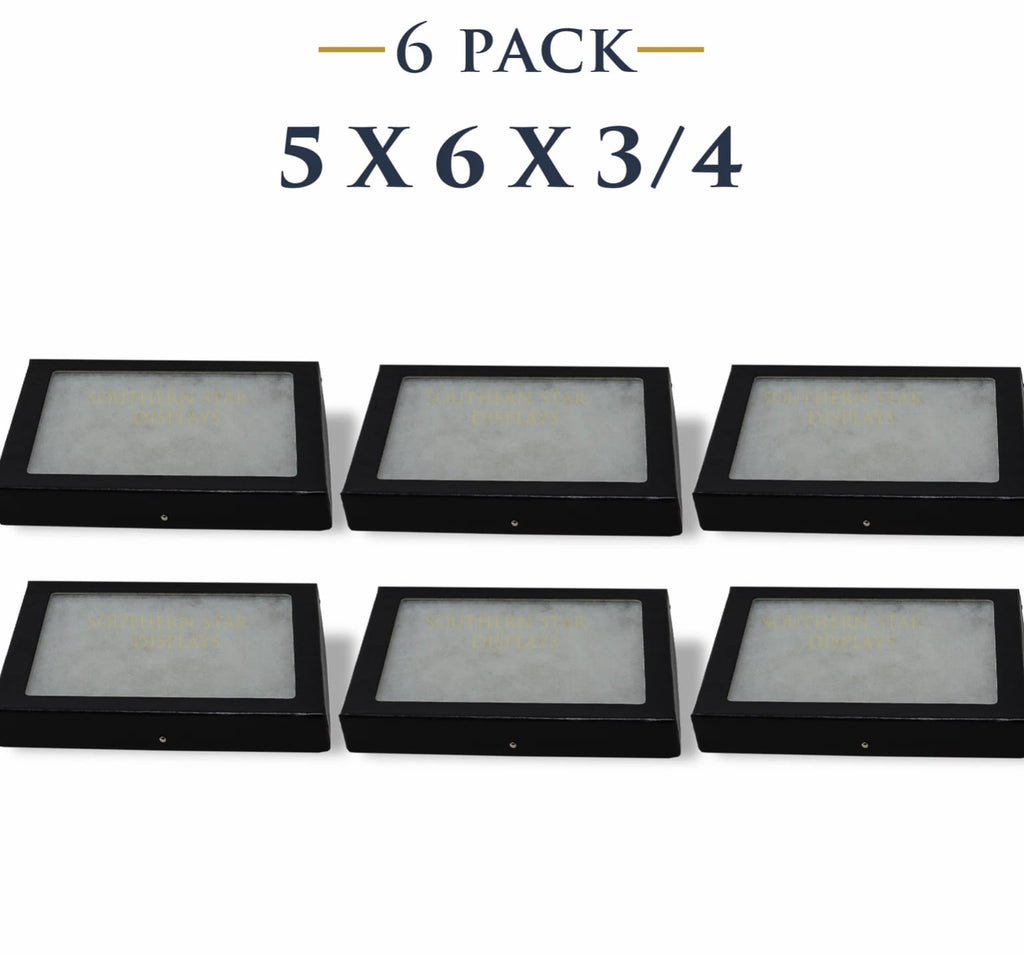 6 Pack of 5 x 6 x 3/4 Riker Display Cases Boxes for Collectibles and Arrowheads