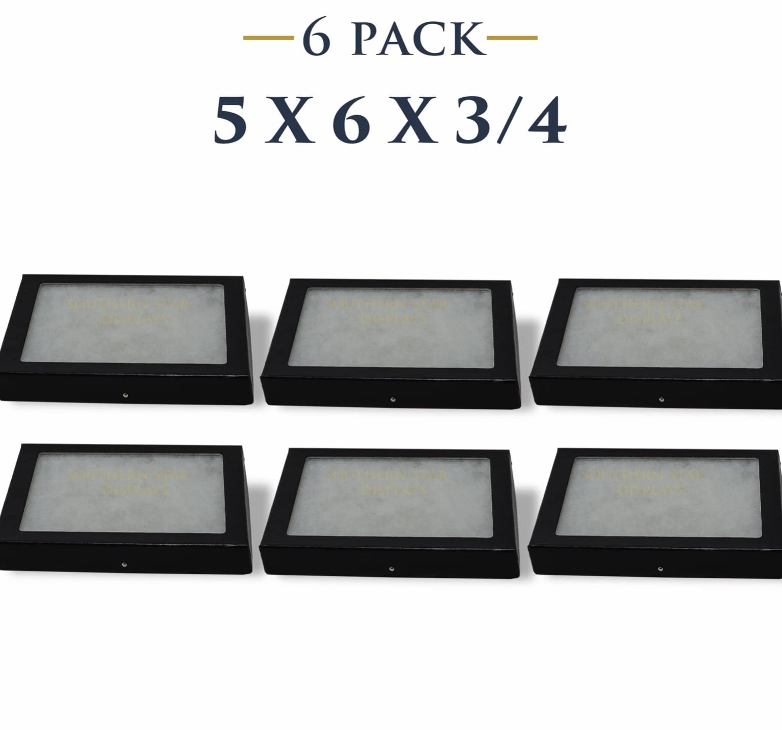 6 Pack of 5 x 6 x 3/4 Riker Display Cases Boxes for Collectibles and Arrowheads