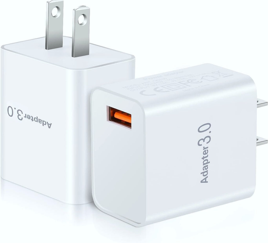 OKRAY 2-Pack 18W USB-A Fast Charging Block Quick Charge 3.0